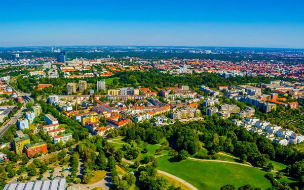 Légifelvételek München Olympiaturm Olimpiai Torony München Bajorország Németország — Stock Fotó