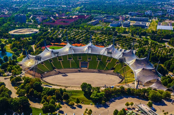 Münih Olimpiyat Stadyumu 'nun havadan görünüşü