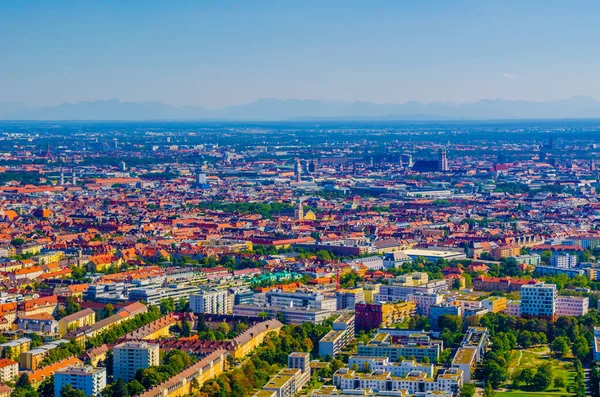 Flygfoto Över München Från Olympiatornet Olympic Tower München Bayern Tyskland — Stockfoto