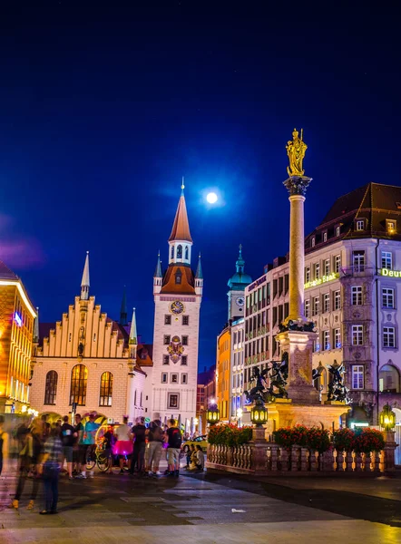 View Old Town Hall Night Munich — стоковое фото