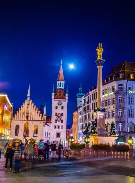 View Old Town Hall Night Munich — Stok fotoğraf