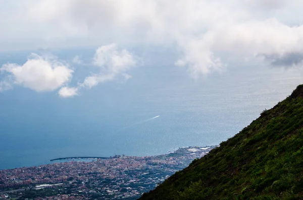 Flygfoto Över Landsbygd Runt Vesuvius Och Neapelbukten Italien — Stockfoto