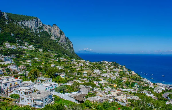 Aerial View Italian Holiday Island Capri Which Combines Beautiful Nature — Zdjęcie stockowe