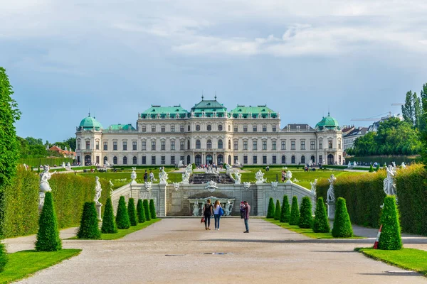 Vista Del Palacio Belvedere Viena Los Jardines Circundantes — Foto de Stock