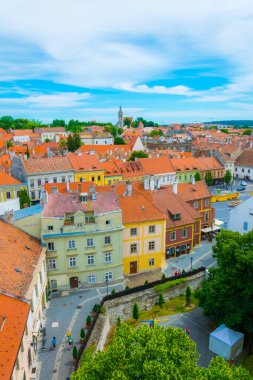 Yangın kulesinden Macar şehri Sopron 'un hava görüntüsü..