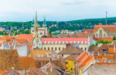 Aerial view of the hungarian city Sopron from the fire tower.