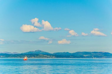 Norveç şehri Bergen 'in kuzey denizi manzarası