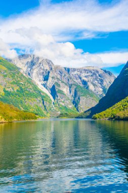 Aurlandsfjord - unesco Norwa 'daki doğal miras bölgesi.
