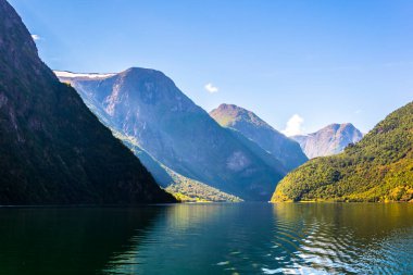 Aurlandsfjord - unesco Norwa 'daki doğal miras bölgesi.