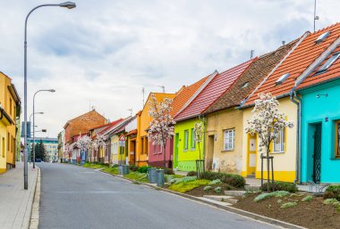 view of a residential quarter of the czech city Kromeri