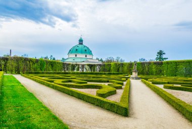 Kromeriz 'deki Kvetna Zahrada bahçesinin görüntüsü Unesco Dünya Mirası sitesi olarak kaydolmuştur.