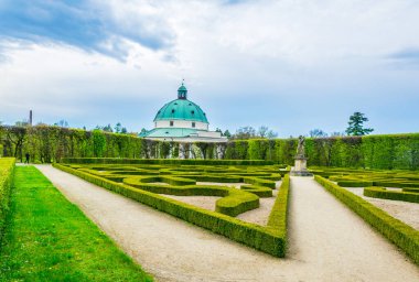 Kromeriz 'deki Kvetna Zahrada bahçesinin görüntüsü Unesco Dünya Mirası sitesi olarak kaydolmuştur.