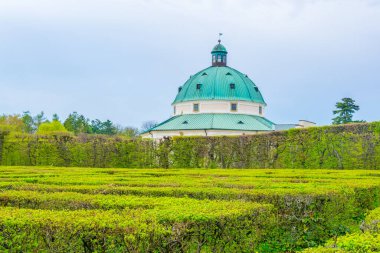 Kromeriz 'deki Kvetna Zahrada bahçesinin görüntüsü Unesco Dünya Mirası sitesi olarak kaydolmuştur.