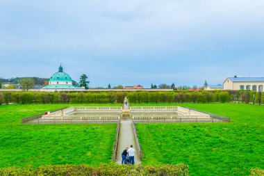 Kromeriz 'deki Kvetna Zahrada bahçesinin görüntüsü Unesco Dünya Mirası sitesi olarak kaydolmuştur.