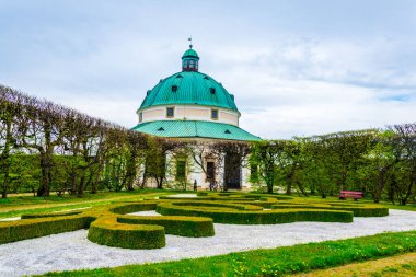 Kromeriz 'deki Kvetna Zahrada bahçesinin görüntüsü Unesco Dünya Mirası sitesi olarak kaydolmuştur.