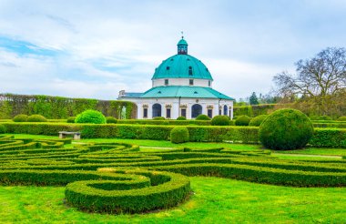 Kromeriz 'deki Kvetna Zahrada bahçesinin görüntüsü Unesco Dünya Mirası sitesi olarak kaydolmuştur.