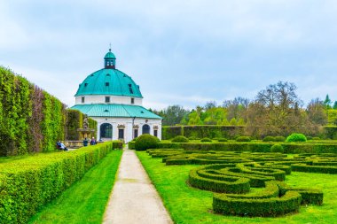 Kromeriz 'deki Kvetna Zahrada bahçesinin görüntüsü Unesco Dünya Mirası sitesi olarak kaydolmuştur.