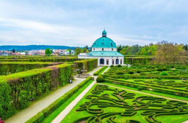 Kromeriz 'deki Kvetna Zahrada bahçesinin görüntüsü Unesco Dünya Mirası sitesi olarak kaydolmuştur.