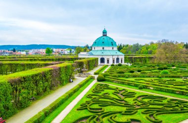 Kromeriz 'deki Kvetna Zahrada bahçesinin görüntüsü Unesco Dünya Mirası sitesi olarak kaydolmuştur.