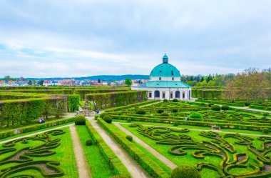 Kromeriz 'deki Kvetna Zahrada bahçesinin görüntüsü Unesco Dünya Mirası sitesi olarak kaydolmuştur.