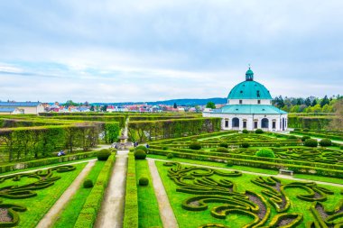 Kromeriz 'deki Kvetna Zahrada bahçesinin görüntüsü Unesco Dünya Mirası sitesi olarak kaydolmuştur.