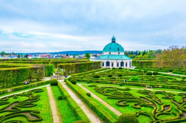 Kromeriz 'deki Kvetna Zahrada bahçesinin görüntüsü Unesco Dünya Mirası sitesi olarak kaydolmuştur.