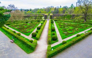Kromeriz 'deki Kvetna Zahrada bahçesinin görüntüsü Unesco Dünya Mirası sitesi olarak kaydolmuştur.