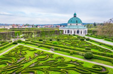 Kromeriz 'deki Kvetna Zahrada bahçesinin görüntüsü Unesco Dünya Mirası sitesi olarak kaydolmuştur.