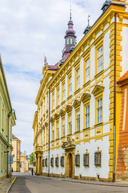 Çekler 'in eski şehri Olomouc' ta bir cadde manzarası