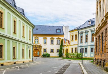 Çekler 'in eski şehri Olomouc' ta bir cadde manzarası