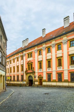 Çekler 'in eski şehri Olomouc' ta bir cadde manzarası