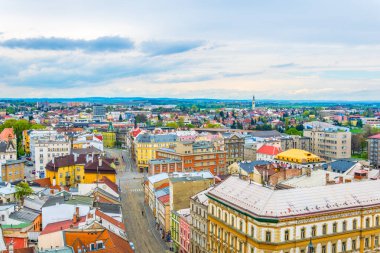 Czech şehri Olomouc 'un havadan görünüşü