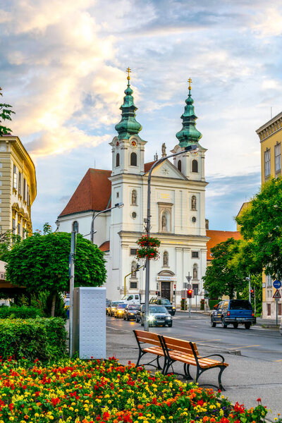 Dominican Church on Szechenyi Square in the city of Sopron, Hungary