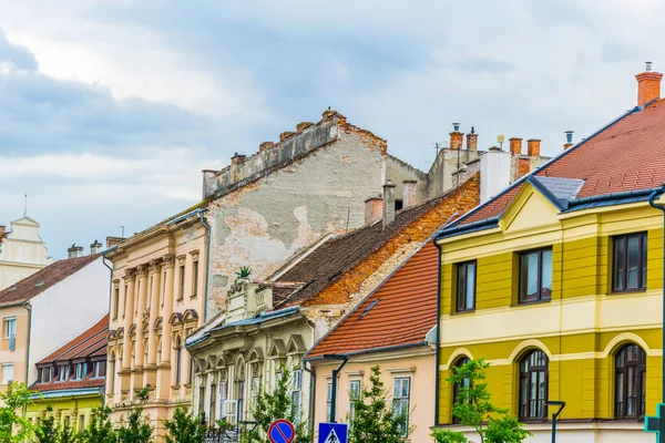 Colorful Facades Historical Houses Center Hungarian City Sopron — Foto de Stock