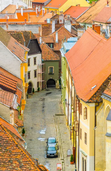 Narrow Street Old Town Sopron Hungary — Foto de Stock