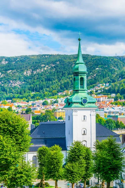 View Nykirken Church Norwegian City Berge — 스톡 사진