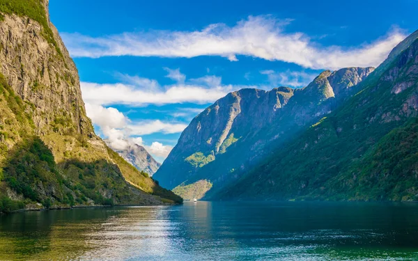 Aurlandsfjord Unesco Zapsáno Přírodní Dědictví Norwě — Stock fotografie
