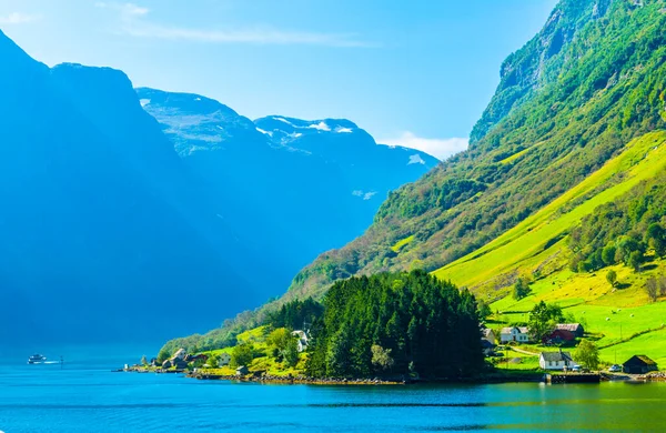 Aurlandsfjord Unesco Zapsáno Přírodní Dědictví Norwě — Stock fotografie