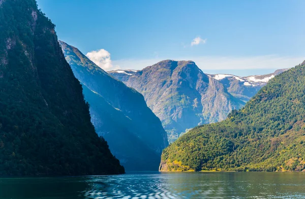 Aurlandsfjord Unesco Enlisted Natural Heritage Site Norwa — Stock Photo, Image