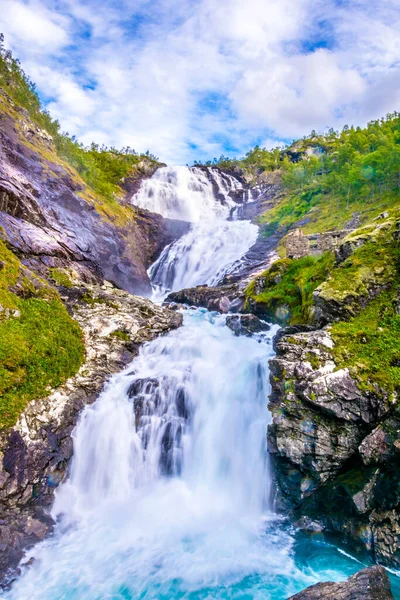 Giant Kjosfossen Waterfall Flam Norwa — Foto de Stock