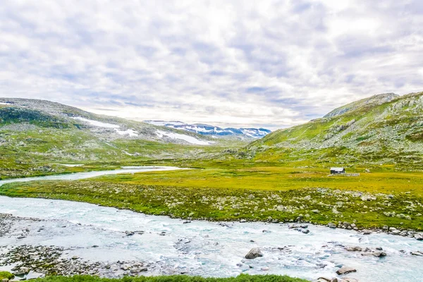 Oslo Berge Arasındaki Norveç Manzaralı Demiryolu Hattı Boyunca Finse Yakınlarındaki — Stok fotoğraf