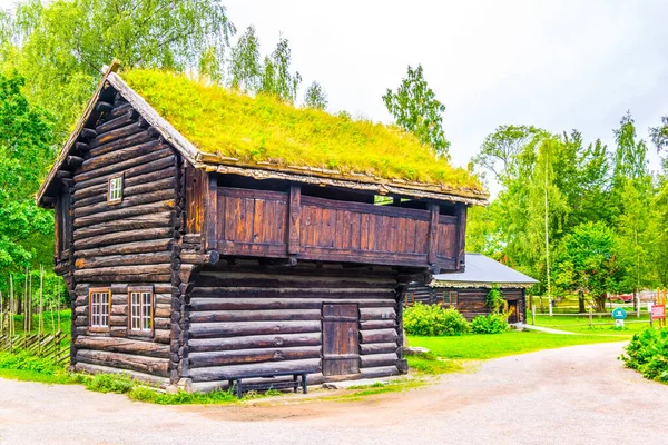 Widok Tradycyjny Dom Rustykalny Norweskim Muzeum Ludowym Oslo Norwa — Zdjęcie stockowe