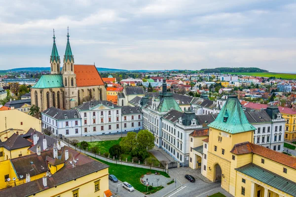 Luftaufnahme Der Moritzer Kirche Und Des Platzes Kromeriz Mähren Tschechische — Stockfoto