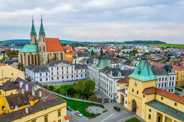 Вид Повітря Церкву Святого Моріца Площу Кромерісі Моравія Чехія — стокове фото