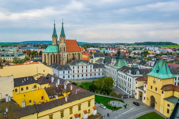 Вид Повітря Церкву Святого Моріца Площу Кромерісі Моравія Чехія — стокове фото