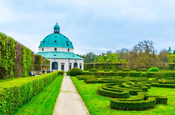 Kromeriz 'deki Kvetna Zahrada bahçesinin görüntüsü Unesco Dünya Mirası sitesi olarak kaydolmuştur.