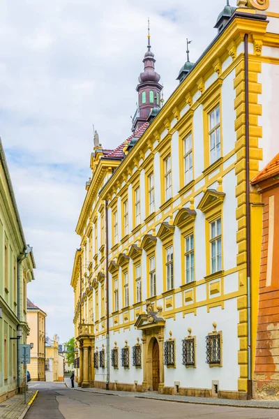 Çekler 'in eski şehri Olomouc' ta bir cadde manzarası