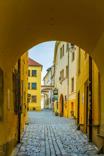 Utsikt Över Gata Den Gamla Staden Tjeck Olomouc — Stockfoto