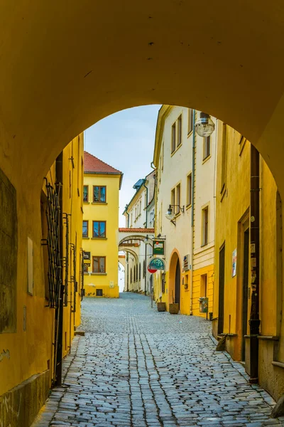 Utsikt Över Gata Den Gamla Staden Tjeck Olomouc — Stockfoto