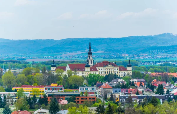 Vista Aérea Hospital Militar Situado Antigo Mosteiro Hradisko Perto Olomouc — Fotografia de Stock